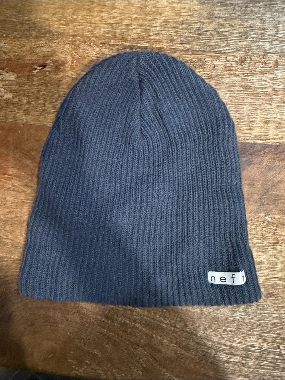 Neff Charcoal Gray Ribbed Knit Beanie
